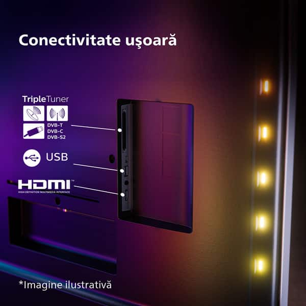 Televizor LED Smart PHILIPS 50PUS8118, Ultra HD 4K, HDR10, 126cm