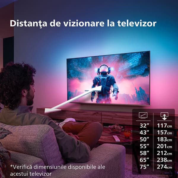 Televizor LED Smart PHILIPS 55PUS8118, Ultra HD 4K, HDR10, 139cm