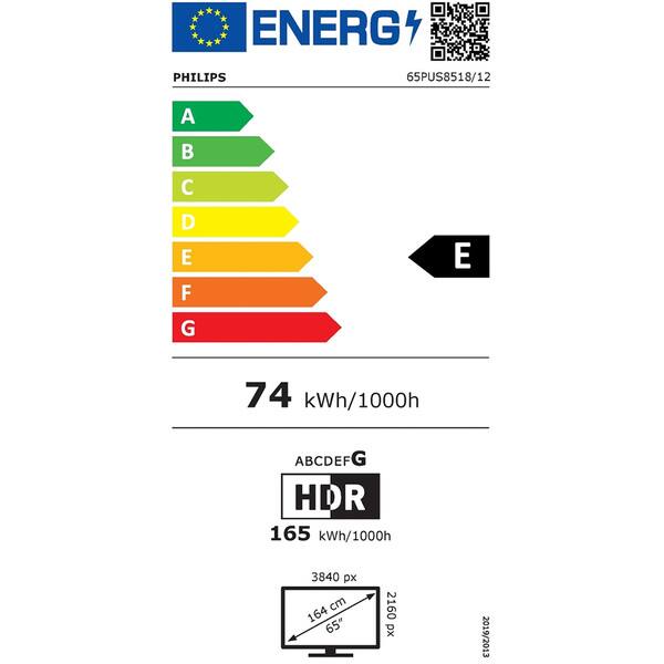 Televizor LED Smart PHILIPS 65PUS8518, Ultra HD 4K, HDR10+, 164cm
