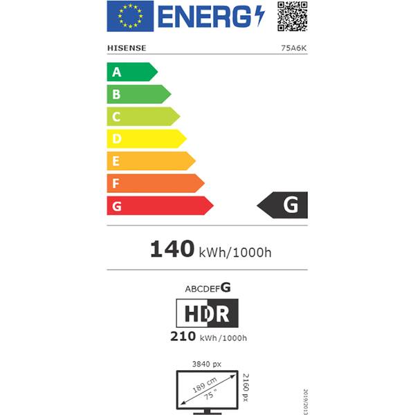 Televizor LED Smart HISENSE 75A6K, Ultra HD 4K, HDR, 189cm
