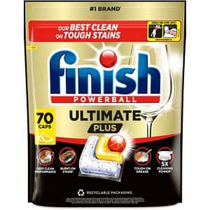 Detergent pentru masina de spalat vase FINISH Ultimate Plus, Lemon, 70 capsule