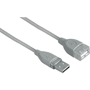 Cablu extensie USB 2.0 HAMA 39723, 0.5m, gri