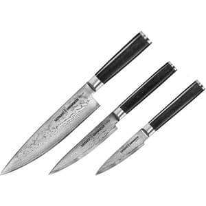 Set cutite SAMURA Damascus, 3 piese, 9 - 20cm, otel, negru