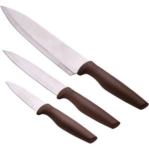 Set cutite SAN IGNACIO Natur, 3 piese, 8-20cm, inox, maro