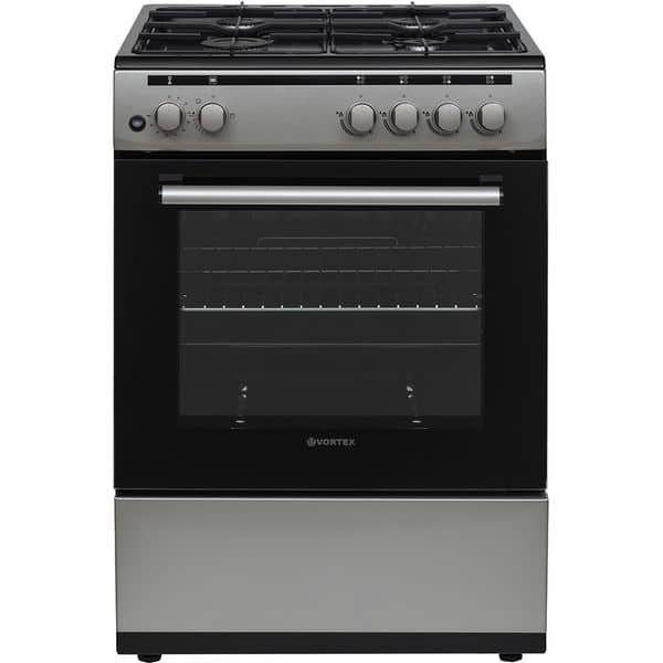 Aragaz VORTEX VAG6060SS01V, 4 arzatoare, Gaz, L 60 cm, Grill, argintiu