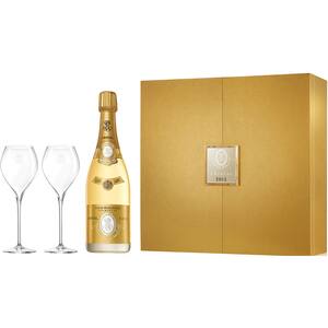 Pachet Sampanie alba Louis Roederer Cristal Brut, 0.75L + 2 pahare