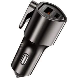 Incarcator auto PROMATE Voltguard, 1x USB-C Power Delivery 33W, 1x USB-A, negru 