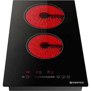 Plita incorporabila VORTEX VPV30DBK01S, Vitroceramica, 2 arzatoare, Touch Control, negru
