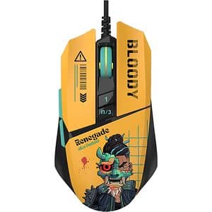 Mouse Gaming A4TECH W63 Max Renegade Midnight, 12000 dpi, galben