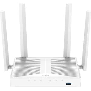 Router Wireless Gigabit CUDY WR1300s AC1200, Dual-Band 300 + 867 Mbps, USB 3.0, alb