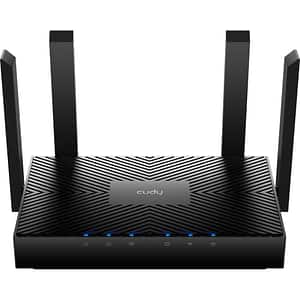 Router Wireless Gigabit CUDY WR3000 AX3000, Wi-Fi 6, Dual-Band 574 + 2402 Mbps, negru
