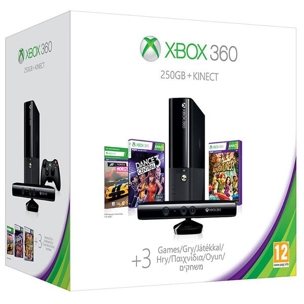 Consola Microsoft Xbox 360 250gb Kinect Sensor 3 Jocuri Kinect Adventures Dance Central 3
