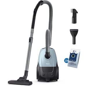 Aspirator cu sac PHILIPS Seria 2000 XD1142/10, 3l, 750W, 77dB, bleu-negru