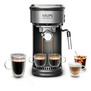 Espressor manual KRUPS Mini Maestro XP350DE0, 0.6l, 1350W, 20 bar, negru-argintiu