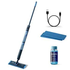 Mop electric PHILIPS OneUp Seria 5000 XV5113/11, 0.28l, 3.6V, autonomie max 70 min, 2 lavete, albastru
